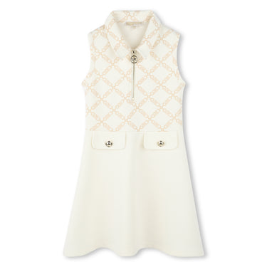 MICHAEL KORS Vestido para niña y adolescente Hueso sin mangas logo en oro foil all over